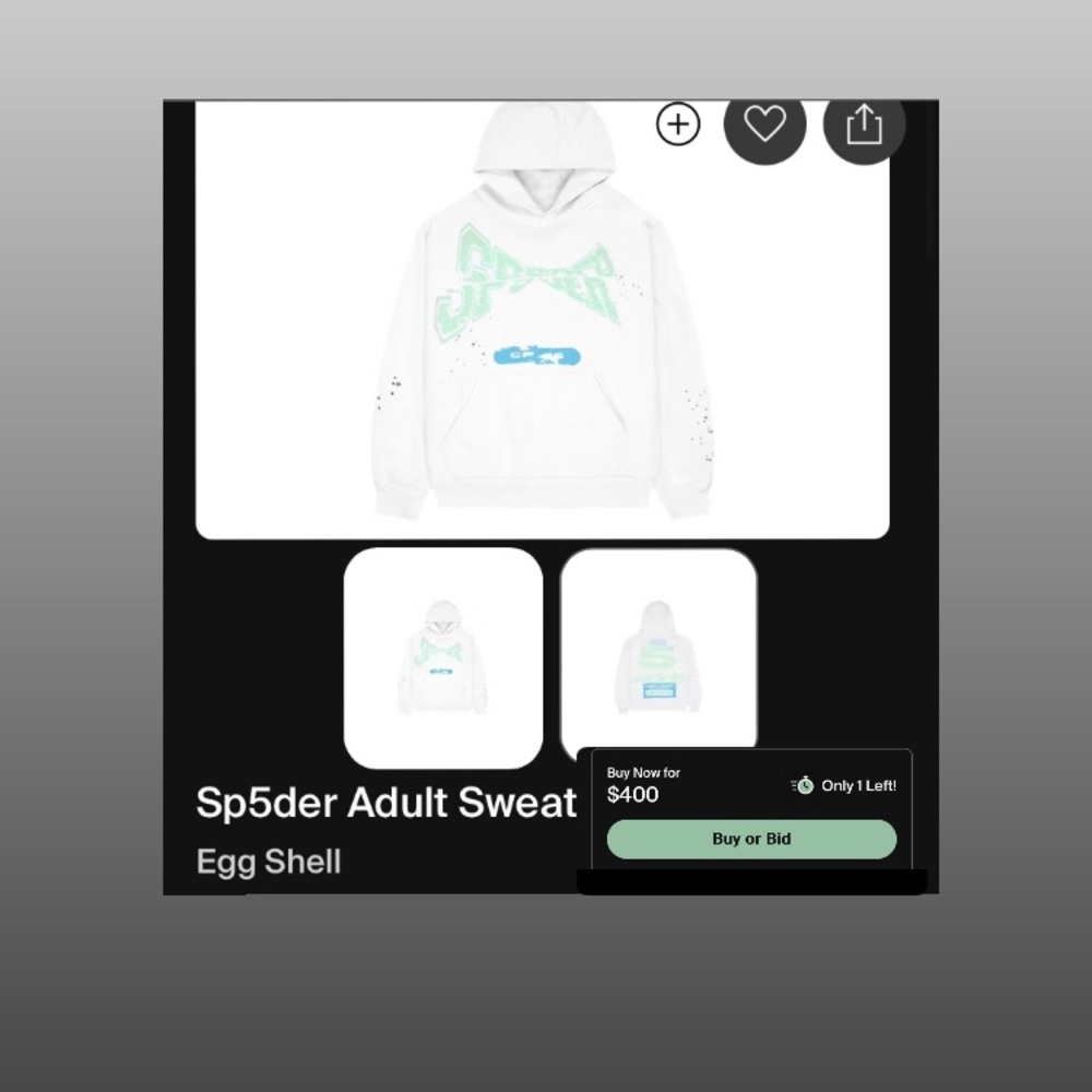 White Spider Hoodie Eggshell